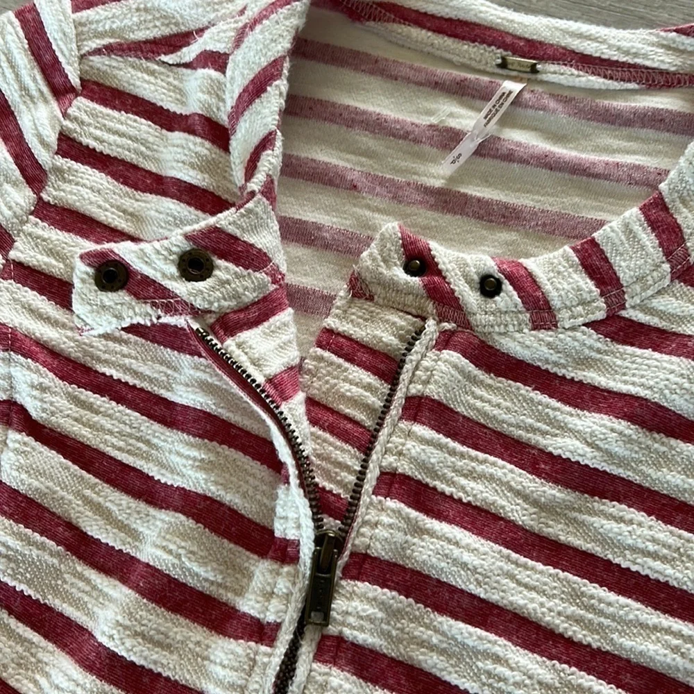 Free People striped peplum jacket size small